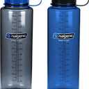 Sustain BPA-Free Water Bottle, Silo 48 oz, Wide Mouth - 2 Pack (Gray/Blue)