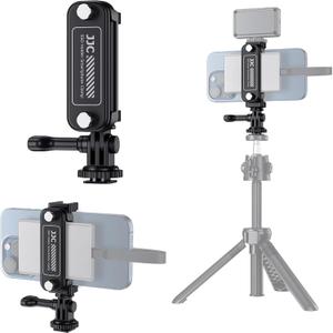 JJC SSD Holder Bracket for Samsung T5 T7 T9, Phone Tripod Mount with Clip for Apple iPhone 13 14 15 16, Samsung Smartphone, Cold Shoe Mount for Vlog Vlogging