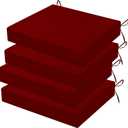 Outdoor Chair Cushions Set of 4, 18.5 x 16 Inch Patio Chair Cushions for Outdoor Furniture, Water Resistant, Non-Slip Ties(Dark Red)
