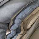 Madison Park Cozy Comforter Set Casual Modern Design All Season, Matching Bed Skirt, Decorative Pillows, Queen(90"x90"), Blue Grey, 7 Piece (MP10-1636)