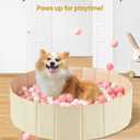 Hikiddy Baby Ball Pit Foldable, 31.5 Inch Ball Pits for Toddlers Round, Kiddie Baby Playpen Ball Pool, Idea Gift for Babies-Balls NOT Included(Light Beige)