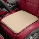 Car Seat Cushion – Breathable Nappa-Style Microfiber Leather & Premium Memory Foam, Non-Slip Seat Pad for Car/SUV/Truck/Office Chair,Lower Back & Hip Support (Beige)