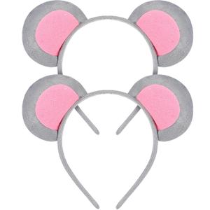FRCOLOR 2pcs Wig Hair Accessories for Girls Bunny Ears Headband Girl Headband 2020 New Years Headband Hair Hoops Mouse Ear Party Headdress Mouse Ear Hair Hoop Chick Clothing Rabbit