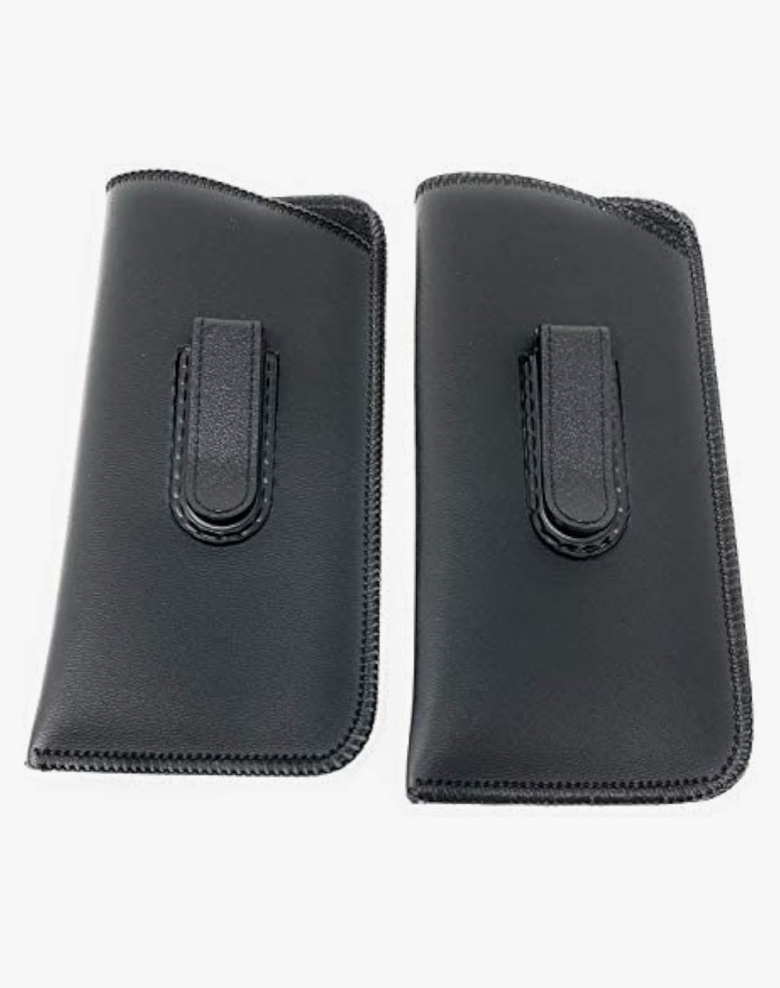 Soft Eyeglass Case, 2 Pack - Black, Vinyl with Plastic Flex Clip