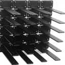 24 Pack - 8 inch Black Hidden L Shelf Bracket (1/5 Inch Thicked) Iron Floating Shelf Brackets Rustic Industrial Metal Brackets for Shelf Support