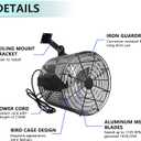 Greenhouse Circulation Fan Air Circulation Fan 1/10 HP 115V Ceiling Wall Mount Fan High Speed Circulation Fan for Greenhouse, Warehouse, Patio, Garage 1470CFM, ETL Listed, 12 Inch
