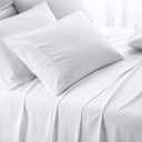 800 Thread Count 100% Egyptian Cotton Sheet Set, White Full Sheets 4 Piece Set, Long-Staple Combed Pure Natural Cotton Bedsheets, Soft & Silky Sateen Weave