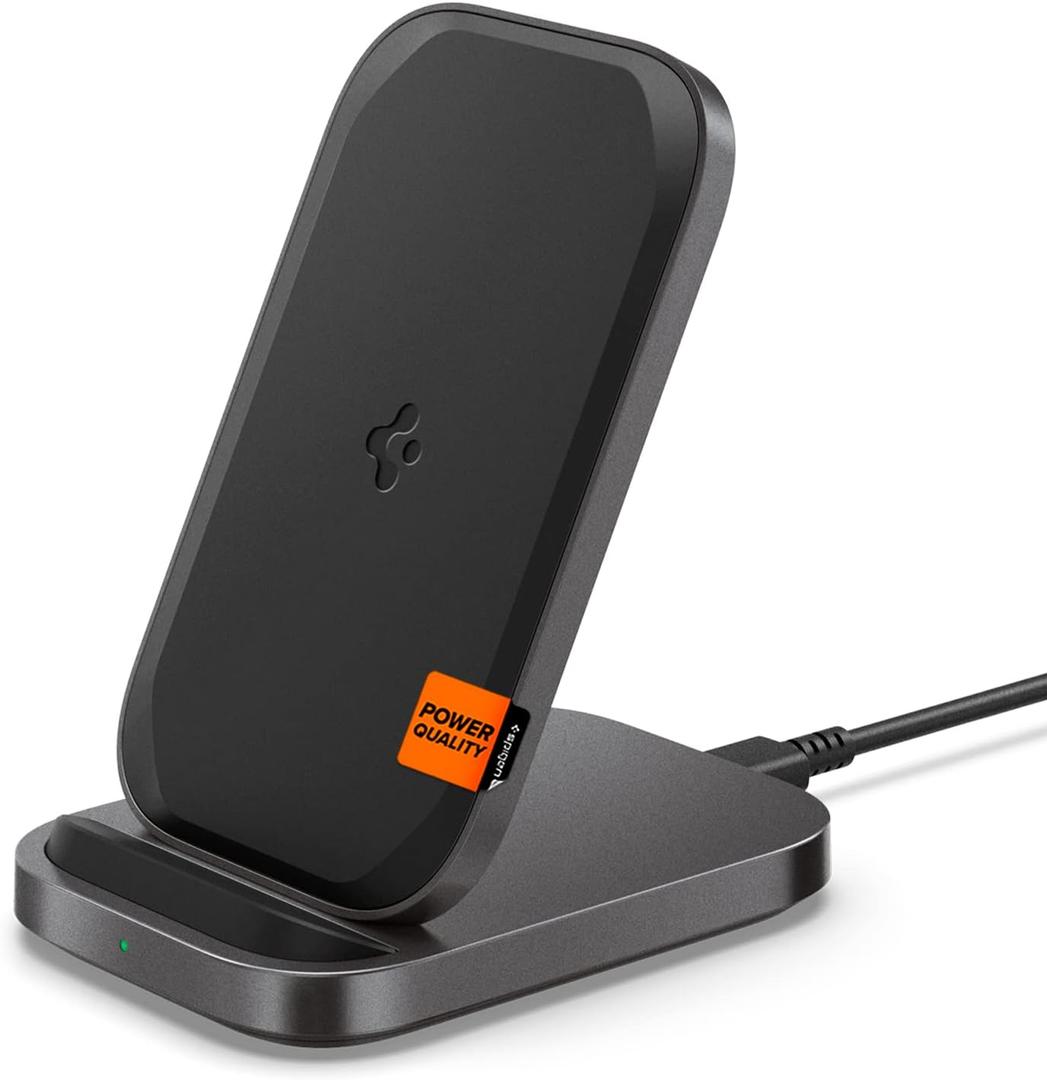 Spigen [Designed for Samsung] Super Fast Wireless Charger Stand for Samsung Galaxy Z Fold Flip 6 5 4 3 S25 Ultra S25 Plus S25 S24 Ultra Plus S23 S22 and More [No Adapter Included]