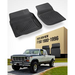 All Weather Floor Mats for Ford F150/Ford Bronco 1980-1996, F-250/F350 1980-1997 Classic Ford Truck Accessories 1980-1986 1987 1988 1989 1990 1991 1992-1996 Waterproof Nonslip TPE Liner Cover Black All Weather Floor Mats for Ford F150/Ford Bronco 1980-1996, F-250/F350 1980-1997 Classic Ford Truck Accessories 1980-1986 1987 1988 1989 1990 1991 1992-1996 Waterproof Nonslip TPE Liner Cover Black