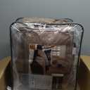 Madison Park Boone Cozy Comforter Set, Faux Suede, Deluxe Hotel Styling All Season Down Alternative Bedding Matching Shams, Decorative Pillow, Queen (90 in x 90 in), Rustic Brown 7 Piece