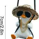 2 PCS Cute Swinging Duck Car Decoration  Action Character Hanging Ornament for Rearview Mirror  Spring Motion Dashboard Toy for Kids & Adults