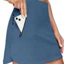 IUGA High Waist Golf Skirt with 5 Pockets Skorts for Woman Athletic Tennis Skirt for Workout Casual (Large, Blue)