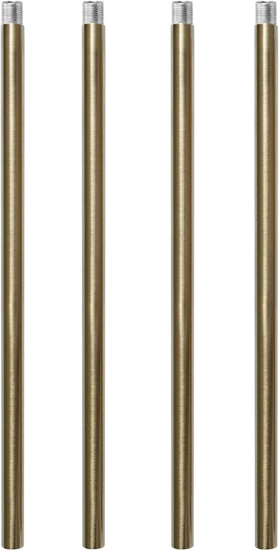 Polished Brass M10 Threaded Extension Rod for Pendant Light, Island Lighting, Chandeliers,Lighting Fixture downrods & Stems,12 Inches 11.4mm OD (0.449) x 300mm L (11.81)