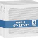 9 x 11 x 1 MERV 13 Replacement Dehumidifier Filter Compatible with Santa Fe Compact70, Ultra70, Element, Compact2, UA 65H, High Efficiency for Dust, Pollen, Pet, Smoke, Wildfire, VOCs, 4 Pack (White)
