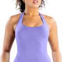 TRYTO Impact Halter Top Sports Yoga Tanks Women Workout Fitness Gym Outdoor Running Tank Tops Lilac, X-Large