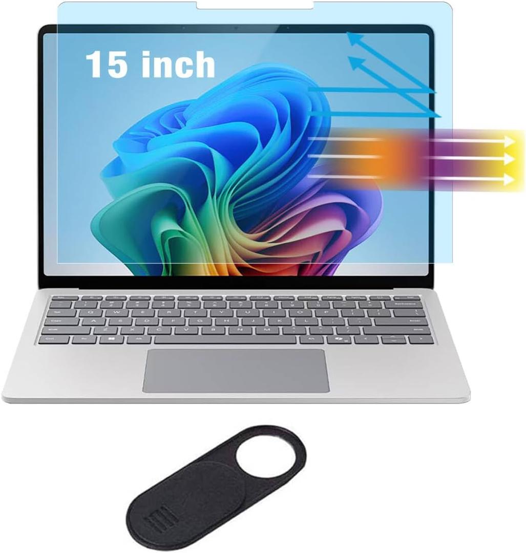 Anti Blue Light Screen Protector for New Microsoft Surface Laptop 7 15" (2025-2024) Anti Glare Anti Fingerprint Anti-UV Filter, Reduces Eye Strain