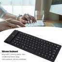 Silicone Folding Keyboard Portable Soft Keyboard Kit, USB Wired Silicone Rolling Keyboard for PC 85 Keys Standard Keyboard Light Weight Silent and Soft Flexible Keyboard Tool (Black)