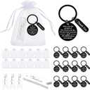 Yinkin 36 Pcs Employee Appreciation Gifts Bulk for Coworkers Keychains Organza Bags with Cards for Teacher Nurse Staff Gifts(Black)