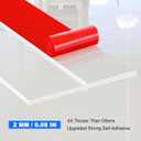 ToLanbbt Weather Stripping Silicone Door Seal Strip 2 in x 20 ft Door Draft Stopper Self Adhesive Door Draft Tape, Side & Bottom Gaps Insulation Strip for Glass Shower Door Sliding Door Window, Clear