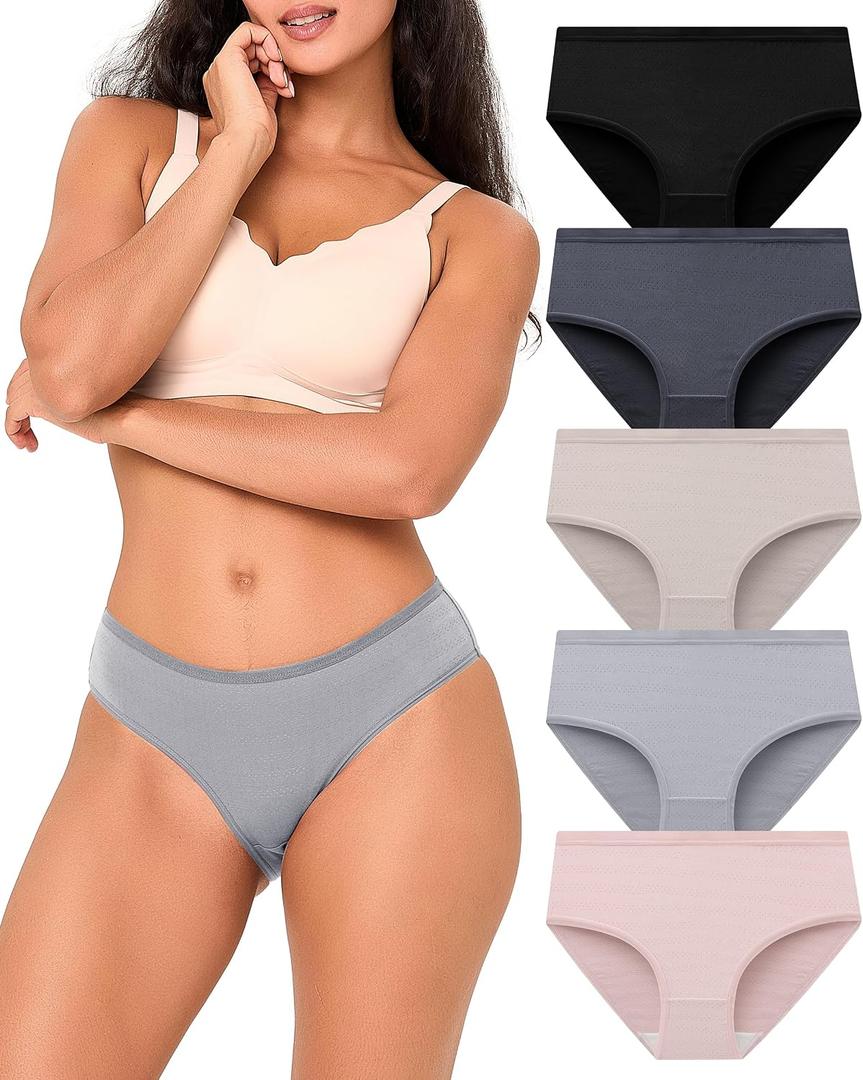 BAMBOO COOL Women's Underwear Breathable Mesh Moisture-Wicking Briefs, Soft & Lightweight Panties, Medium