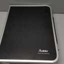 Anbte Folding Camping Table, Aluminum 24" x 16" Adjustable Height Small Folding Table with Carrying Handle, Lightweight, Portable Camping Table Waterproof for Outdoor Indoor Picnic Beach BBQ (Black)