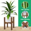 Adjustable Plant Stand Indoor,Bamboo Mid Century Modern Plants Stands, Stable Plant Holder,Fit 8 9 10 11 12 inch Pots (Pot & Plant Not Included)