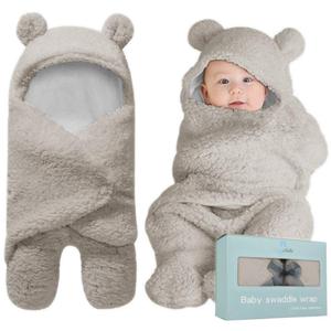BlueMello Swaddle Blanket | Ultra-Soft Plush Essential for Infants 0-6 Months | Receiving Swaddling Wrap Grey | Ideal Newborn Registry and Toddler Boy Accessories | Perfect Baby Girl Shower Gift