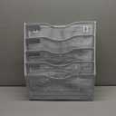 LEKETREE Hanging Wall File Organizer with Office Assorted, 5 Pockets Mesh Wall Mounted File Folder Holder for Mail, Paper, Document, Binder, Magazine, Menu (White)