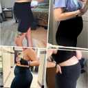 HOFISH Maternity Shorts for Women Over The Belly Pregancy Biker Shorts Workout Active Running Short Pants with Pockets (Black, L)