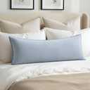 MIULEE Decorative Linen Pillow Covers 14x36 Inch Light Blue Boho Farmhouse Neutral Couch Throw Pillows for Bed Pack of 1 Accent Coastal Modern Pillowcase Summer Sofa Livingroom Home Decor