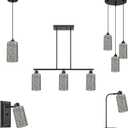 Doraimi Lighting 2 Pack Polyhedral Crystal Metal Pendant Ceiling Chandelier Wall Sconce Lamp Replacement Covers Shade Fixture Antique Nickel Finish,1.66" Fitter Size,7.9" high*4.8" Diameter