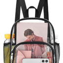 Clear Backpack for Stadium Events Clear Backpack 12x12x6 with Front Pocket for Concert Sport Fashion Women Backpack Events Work Travel