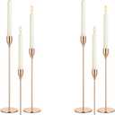 6pcs Candlestick Holders, Metal Taper Candle Holder Bulk Rose Gold Tall Candlestick Holders Taper Candle Holder for Table Centerpieces Candlesticks for Wedding Christmas Party-3size