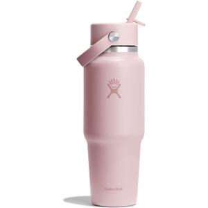 Hydro Flask Travel Water Bottle - Insulated Stainless Steel - Wide Straw Lid, Non Spill, Leakproof in 32 Oz Trillium Pink