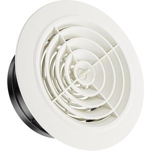 HG POWER 6 Inch Soffit VentRound Air Vent Cover with Louver, ABS Adjustable Ceiling Vent Covers for Living Room, Bathroom, Kitchen, Greenhouse, Ventilation System, White - Opening Size 5.75"