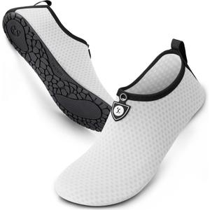 SIMARI Anti Slip Water Shoes for Women Men Summer Outdoor Beach Swim Surf Pool SWS001 Circular White 11.5-12.5