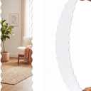 Leinuosen Full Length Acrylic Wall Mirror,Self Adhesive, 40" x 10", Scallop