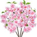DILATATA 17" Cherry Blossom Branches for Vase Faux Cherry Flowers Picks Light Pink Peach Blossom for Floral Arrangements Artificial Apple Blossom Fake Silk Flower for Home Wedding Table Decor-4 Pcs