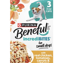 (8 pack) Purina Beneful incrediBITES Small Breed Wet Dog Food, with Real Chicken, 3-3 oz. Cans​, BB Date May 2028