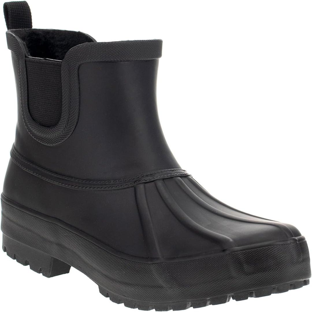 Chooka Women's Waterproof Duck Chelsea Lined Rain Boot (9, Black)