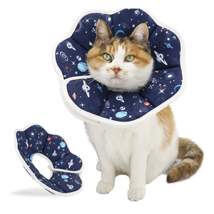 Soft Cat Cone, Adjustable Recovery Collar After Surgery to Prevent Licking Wound, Protective Cat Neck Cone, Comfortable Pet Elizabethan Collar for Cats Kittens and Puppies (M)