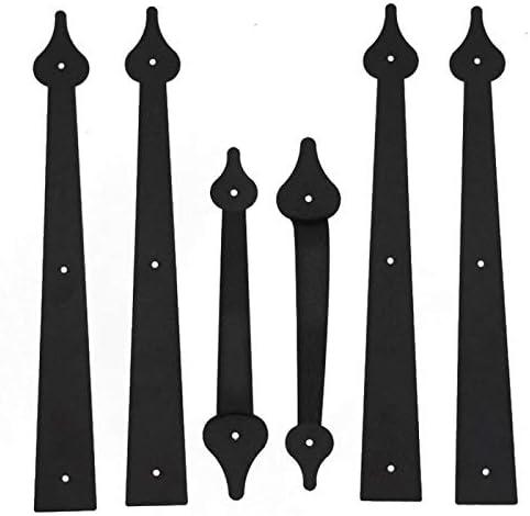 Decorative Garage Door Hinges Handles Hardware Kit Metal Gate Door House Hinge Handle 6 Pask