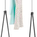 Whitmor Folding Garment Rack - Rolling Clothes Hanger - Adjustable Height - Black