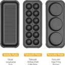 Multifunctional Electric Griddle Electric Grill Nonstick Baking Maker with 3 Interchangeable Pans For Takoyaki Cake Pop/ Mini Pancake/ Fried Steak