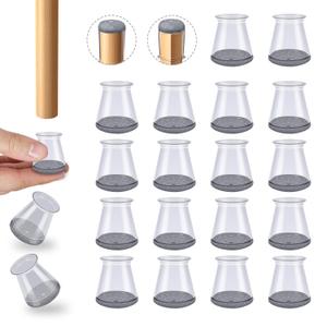 12 Pcs Chair Leg Protectors for Hardwood Floors, Silicone Felt Furniture Leg Cover Pad for Protecting Floors from Scratches and Noise, Smooth Moving，X-Small(Fit Round Diameter：1/2" to 5/16")