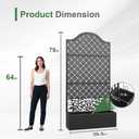 Metal Planter Box with Trellis & Privacy Screen, 79"x40"x11.8", Galvanized