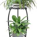 Plant Stand Indoor Outdoor 2 Tier 27" Tall Metal Potted Holder Flower Pot Stand Heavy Duty Plant Shelf Rustproof Iron Multiple Plant Round Supports Rack for Planter Corner Garden Balcony Patio