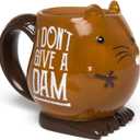 BigMouth Inc Sassy Beaver Coffee Mug  Funny I Dont Give a Dam Ceramic Beaver Cup, 16 oz Novelty Coffee Mugs for Home or Office, Hilarious Animal Gift for Adults