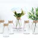 Vintage Glass Flower Vase, Farmhouse Glass Centerpiece Vases Mason Jars for Weddings, Parties & Home Decor Bulk (6, Transparent)