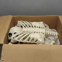 5.4Ft Halloween Skeleton - Life Size Skeleton with Glowing Eyes Scary Creepy Sound Movable Joints Full Size Posable Skeleton Decor Halloween Decorations Outdoor Indoor